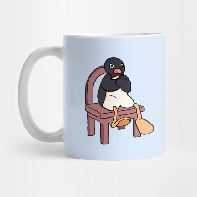 sulking sitting penguin meme / pingu by mudwizard